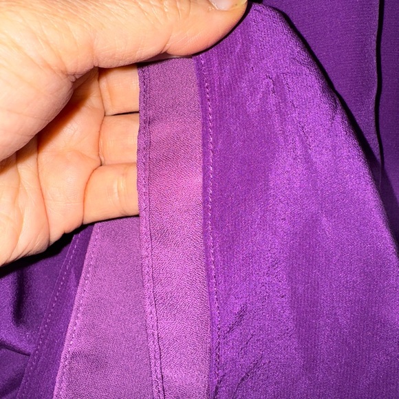 💜 Suzi Chin Silk Purple Ruffle Dress - Picture 6 of 7